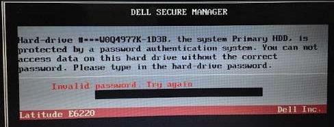 Dell 1D3B HDD password